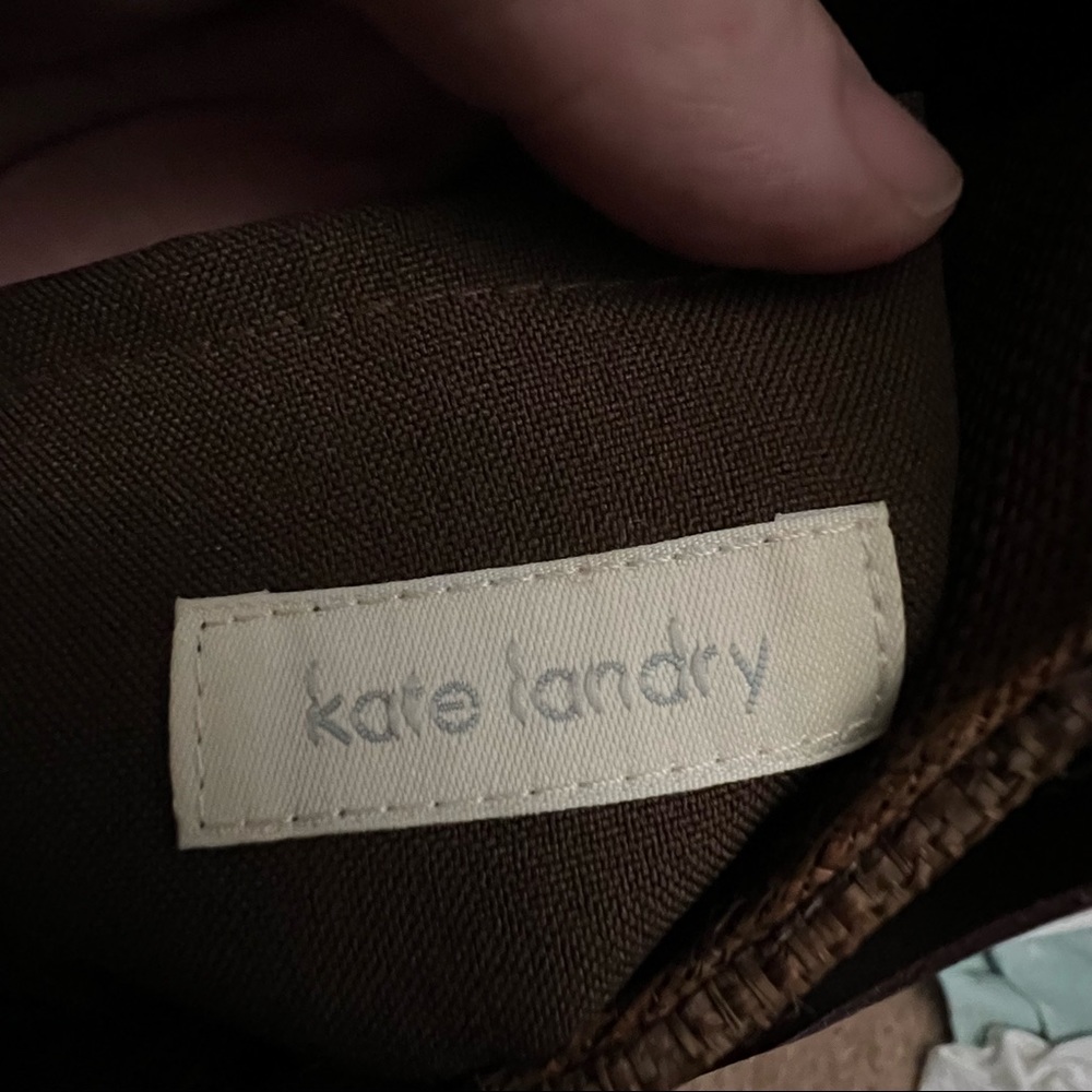 Kate Landry Natural Straw Woven and Beaded Top Handle Shoulder Bag - Picture 11 of 16